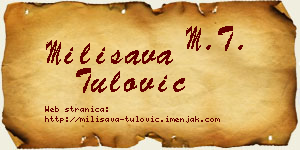 Milisava Tulović vizit kartica